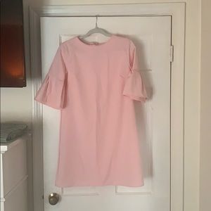Baby Pink Ruffle Sleeve Dress